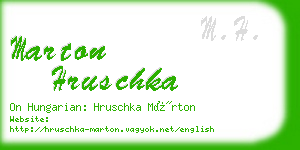 marton hruschka business card